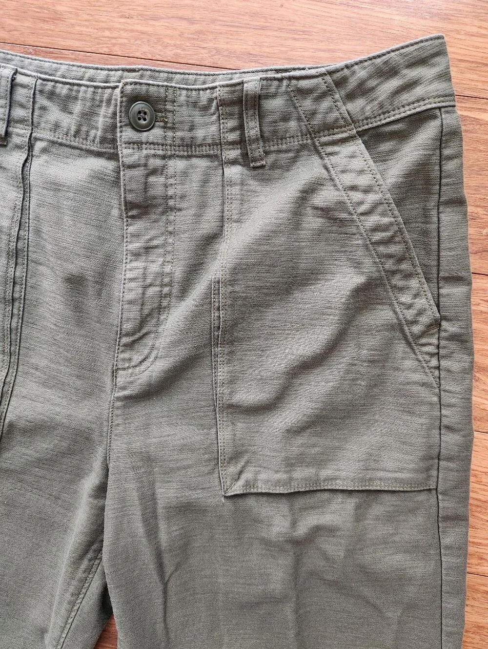 J. Crew Womens Olive Green Wide Leg Cargo Pants, Size 10